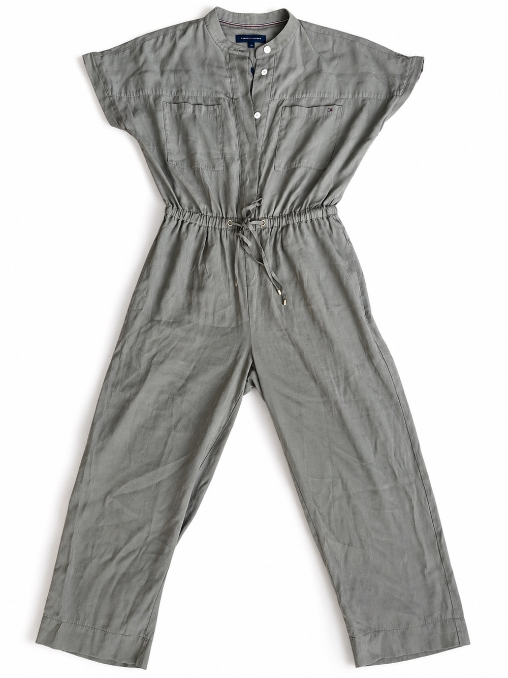 Tommy Hilfiger Women’s Olive Green Utility Workwear Jumpsuit Petite S NWOT